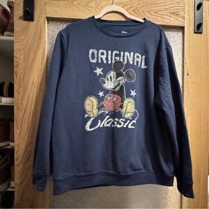 Disney Mickey Mouse Original Classic Sweatshirt XL Navy Graphic Pullover